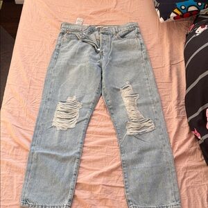 Distressed Light Blue Jeans
